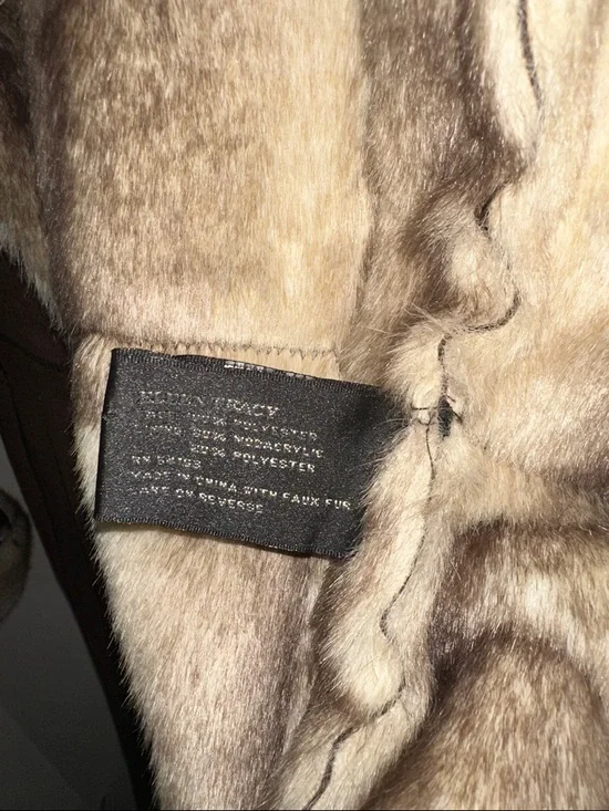 Ellen Tracy Faux Shearling Faux Fur Women’s Dark Brown Coat Size M - Picture 6 of 8